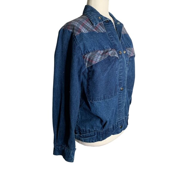 Vintage 90s Pacific Express Denim Jacket M Blue Snap Front Pockets Long Sleeve - Picture 5 of 6